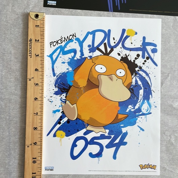 Pokemon Psyduck Ninetendo Full Art Posters Set of 2 8x11 in protective sleeve - Picture 10 of 12